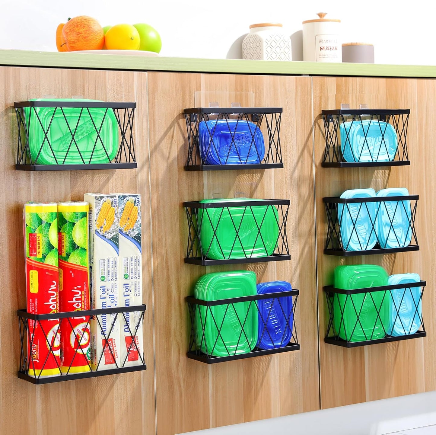 YIGII 8 Pack Inside Cabinet Door Storage for Kitchen and Bath