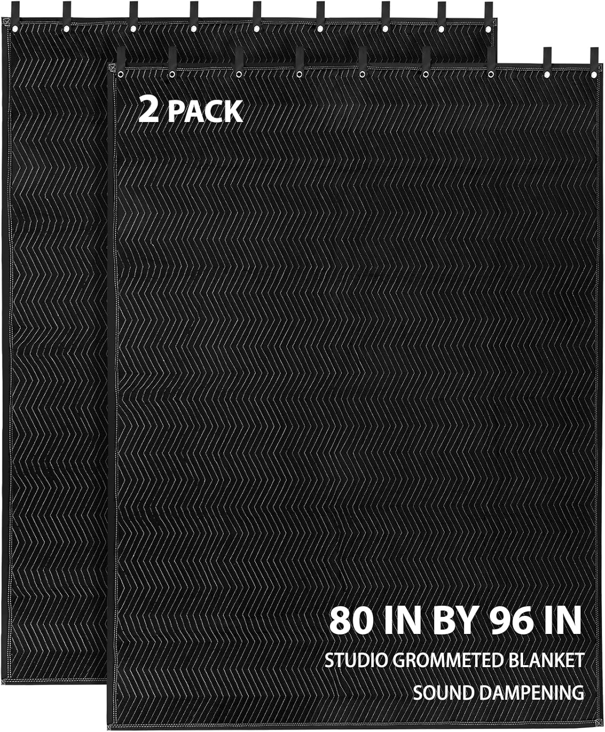 2 Pack Large Sound Dampening Blankets for Studio Soundproofing