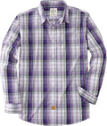 Dubinik Mens Button Up Long Sleeve Plaid Shirt - Comfortable Casual