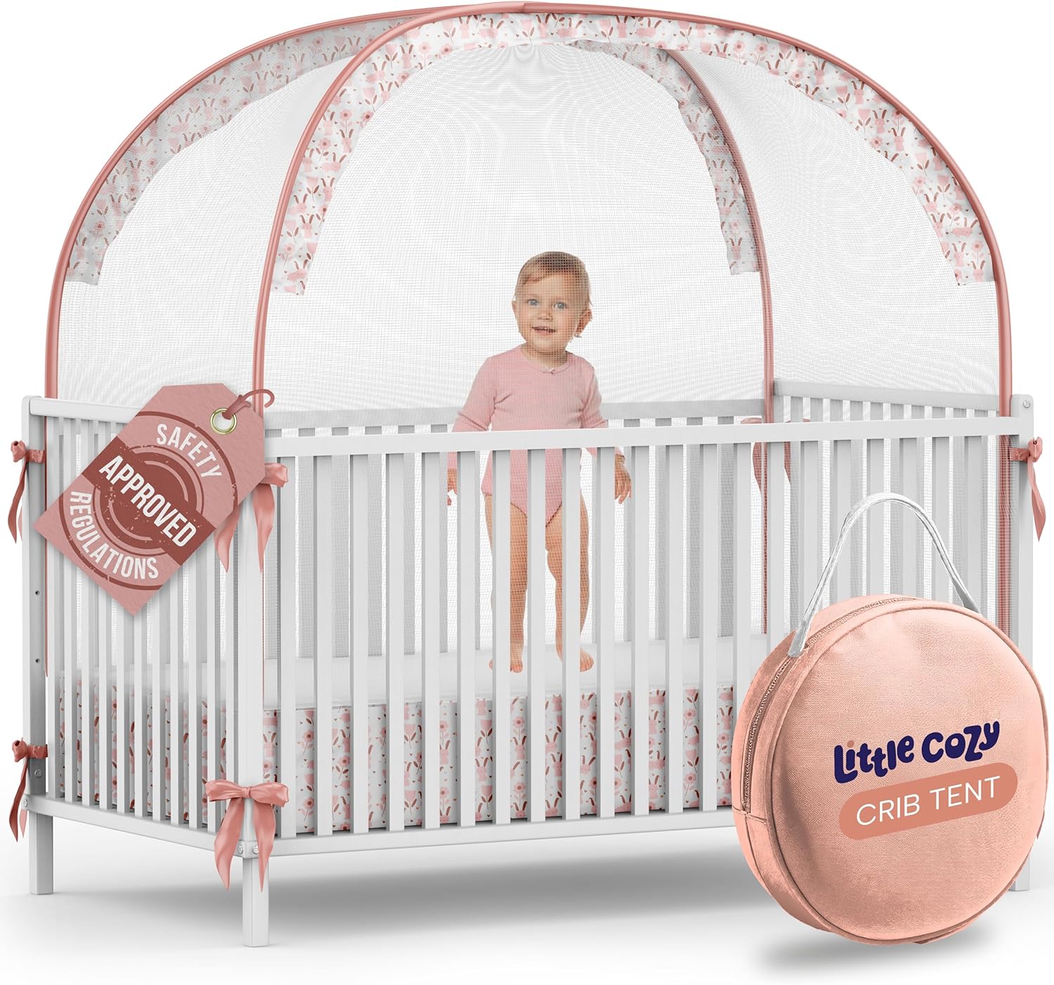 Crib Tent to Keep Baby Safe with Strong Breathable Mesh Canopy