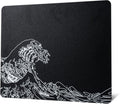Glass Gaming Mouse Pad Black Kanagawa Hard Mousepad - Precision