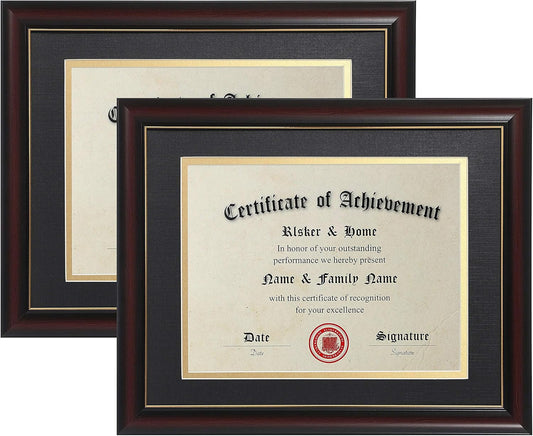 Classic Cherry Wood Diploma Frame for 8.5x11 and 11x14 Photos