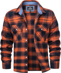 Men's Flannel Shirt Cotton Long Sleeve Plaid Button Up - Warm Casual