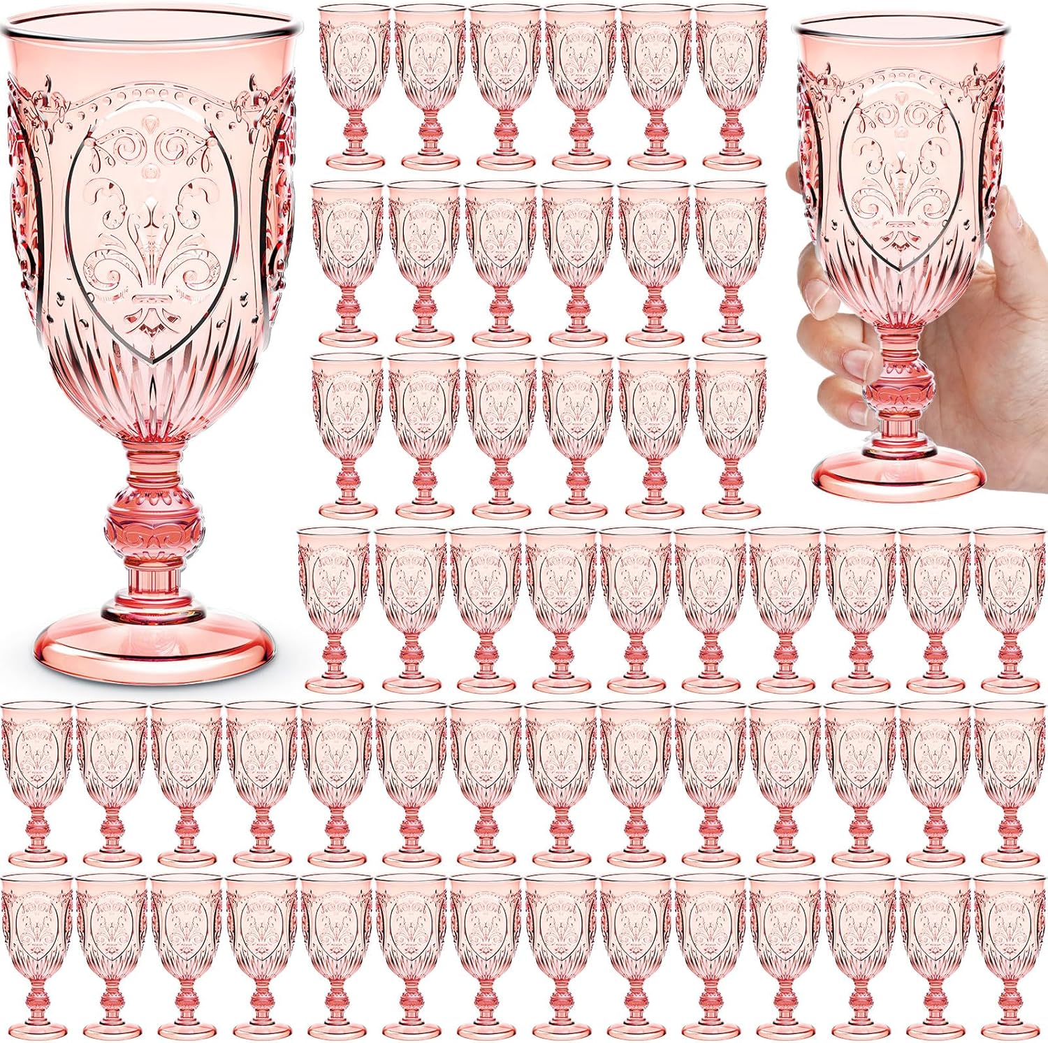 60 Pack Plastic Goblets 10oz for Parties and Celebrations