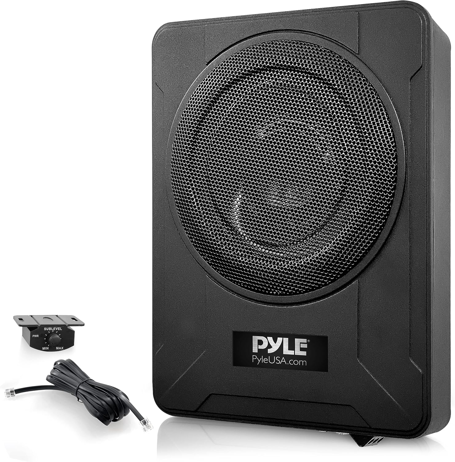 Pyle 8-Inch Low-Profile Amplified Subwoofer System for Cars
