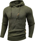 Mens Hooded Sweatshirt Slim Fit Knitted Hoodie Pullover - Layering