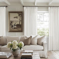 Pinch Pleated Linen Curtains 60x120 in Ivory Beige - Light Filtering