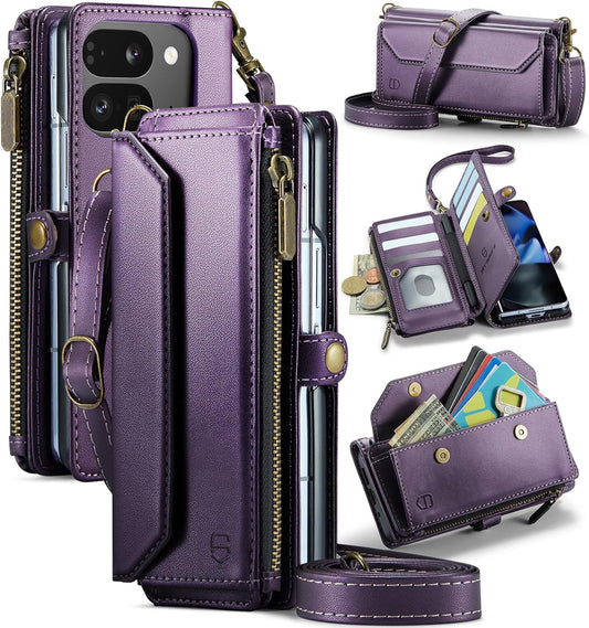 Crossbody Wallet Case for Google Pixel 9 Pro Fold - Purple