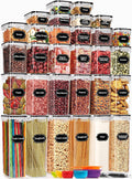 PRAKI 30 Pack Airtight Food Storage Containers for Pantry - Space