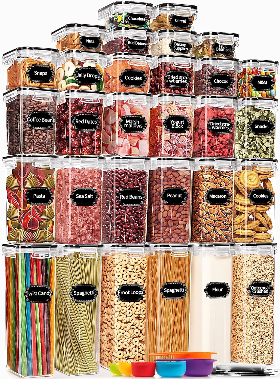 PRAKI 30 Pack Airtight Food Storage Containers for Kitchen Use