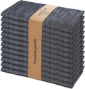 Cloth Napkins Set of 12 20x20 in 100% Cotton - Black Chambray