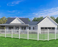 Outdoor Vinyl Fence 5Sets W84 x H36 White Picket - Durable Privacy