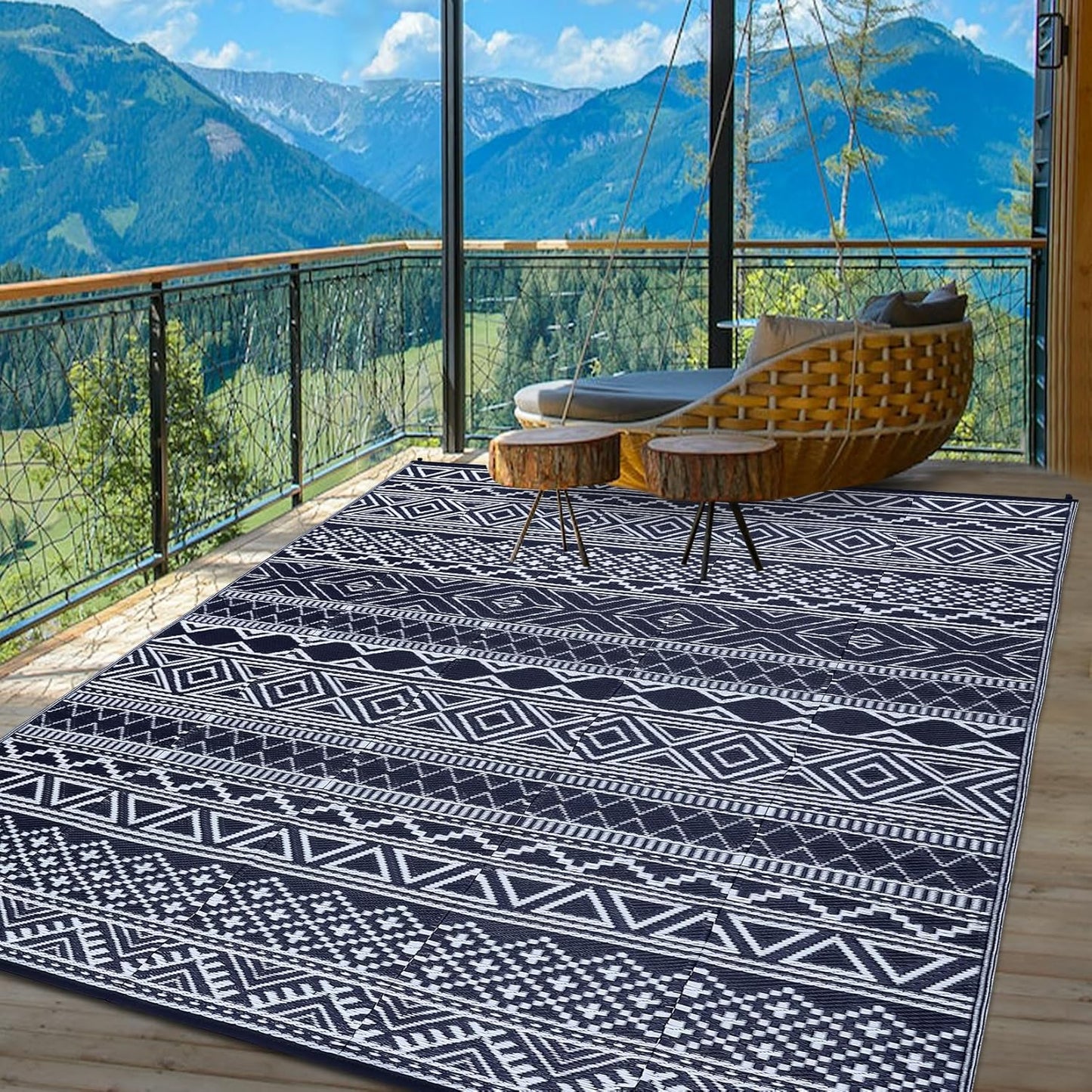 Garvee Outdoor Rug Waterproof 6x9 ft for Patio and Camping