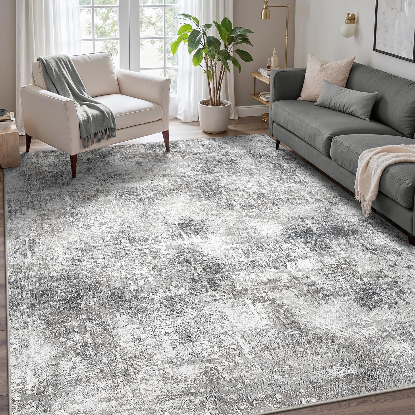 GENIMO Washable Area Rugs for Living Room, Soft Non Slip Design