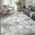 Washable Area Rug 6x9 Modern Non Slip Low Pile Rug - Soft Grey