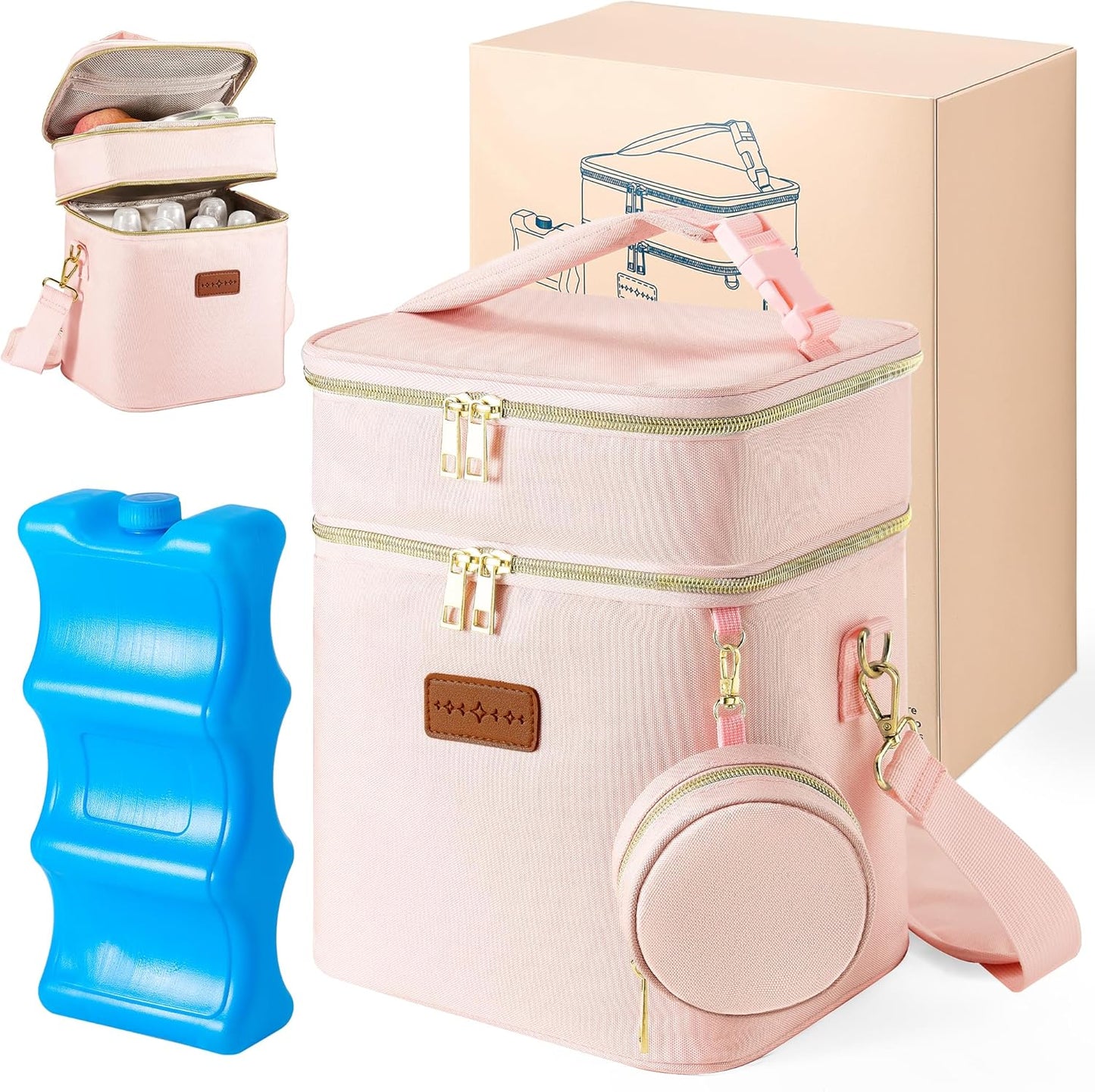 Breastmilk Cooler Bag with Ice Pack for Nursing Moms on the Go