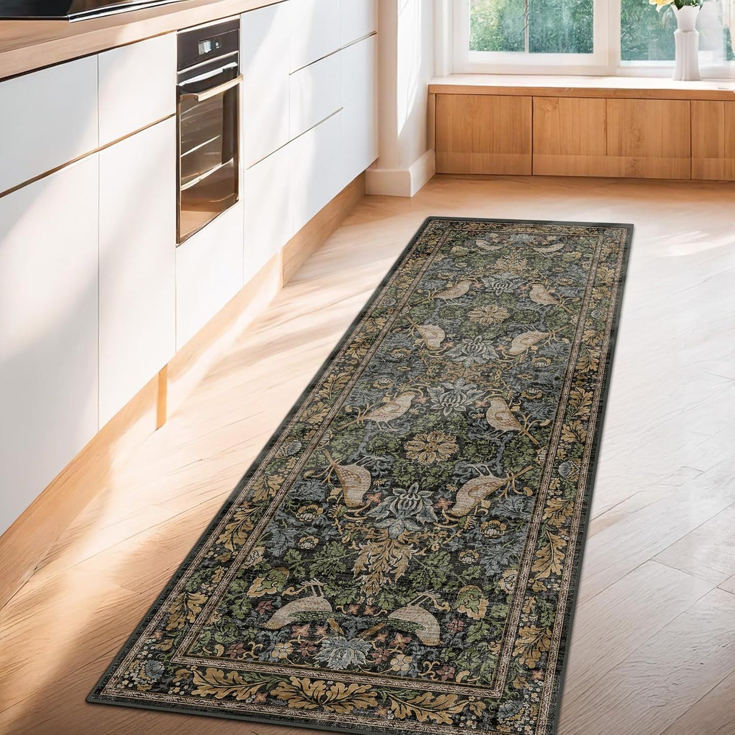 Floral Kitchen Runners - Non Slip 2x6 Rug for Entryway & More