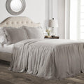 Ruffle Skirt Bedspread 3 Piece Set King - Vintage Farmhouse Gray