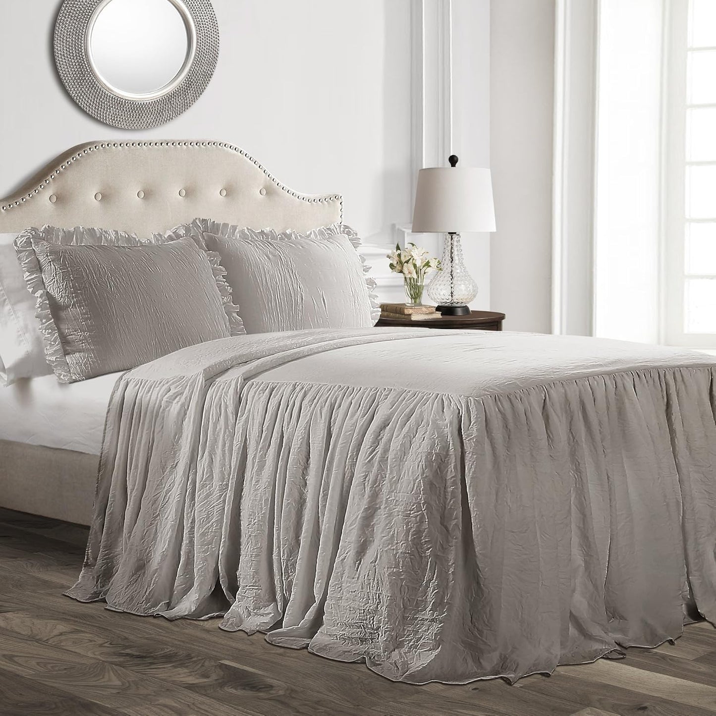 Lush Decor Ruffle Skirt Bedspread Set for King Size Beds