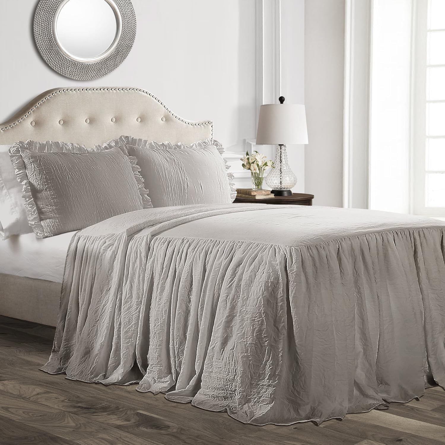 Lush Decor Ruffle Skirt Bedspread Set for King Size Beds