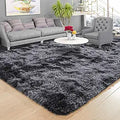 Foxmas Shag Rug 5x7 Ft Dark Grey - Soft Fluffy High Pile Accent Rug