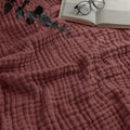Muslin Blanket Twin 90in x 66in Wine - Breathable 6-Layer Comfort