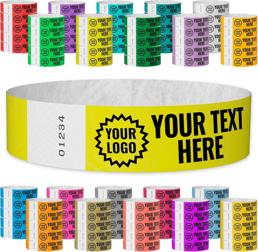Custom Imprint Neon Yellow Wristbands for Events and Festivals
