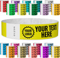 Neon Yellow Custom Imprint Tyvek Wristbands - 500 Count - Durable