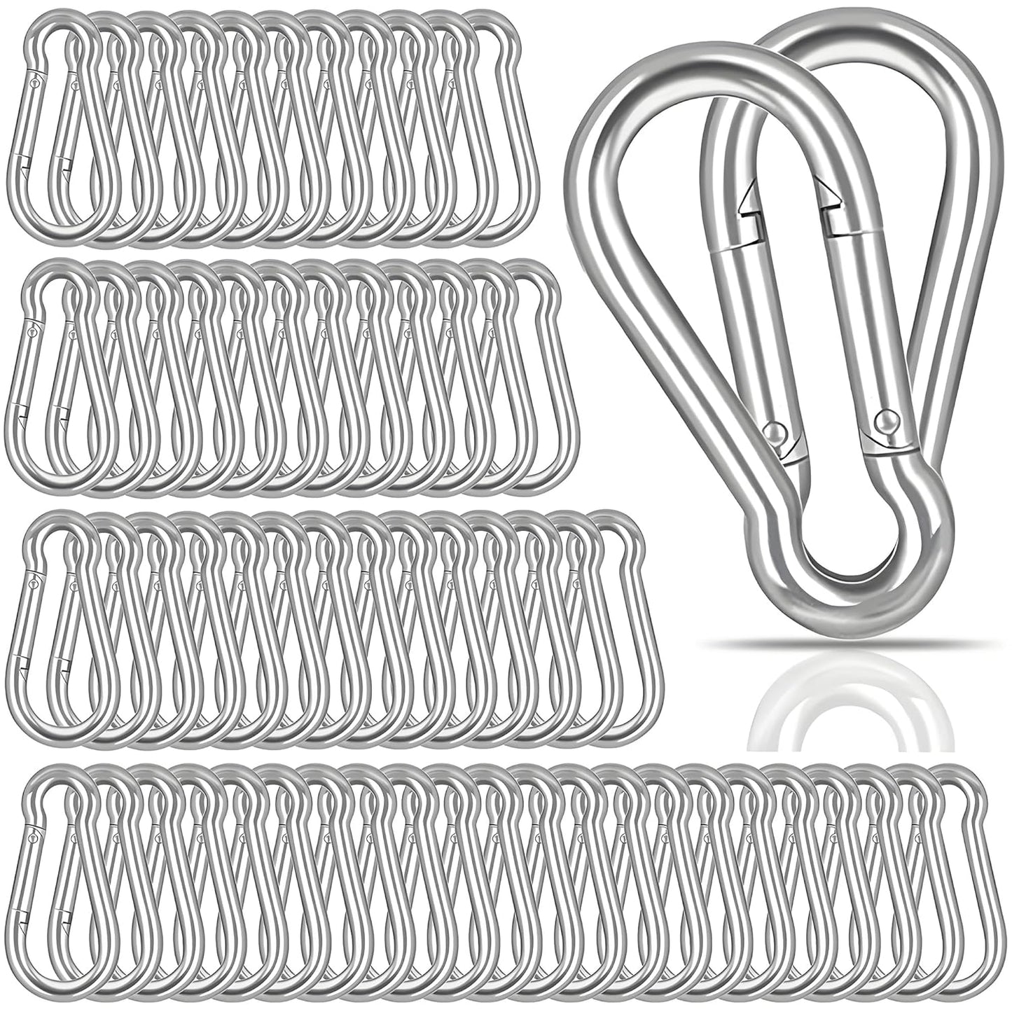 100PCS M6 2-3/8in Spring Snap Hooks for Heavy Duty Use