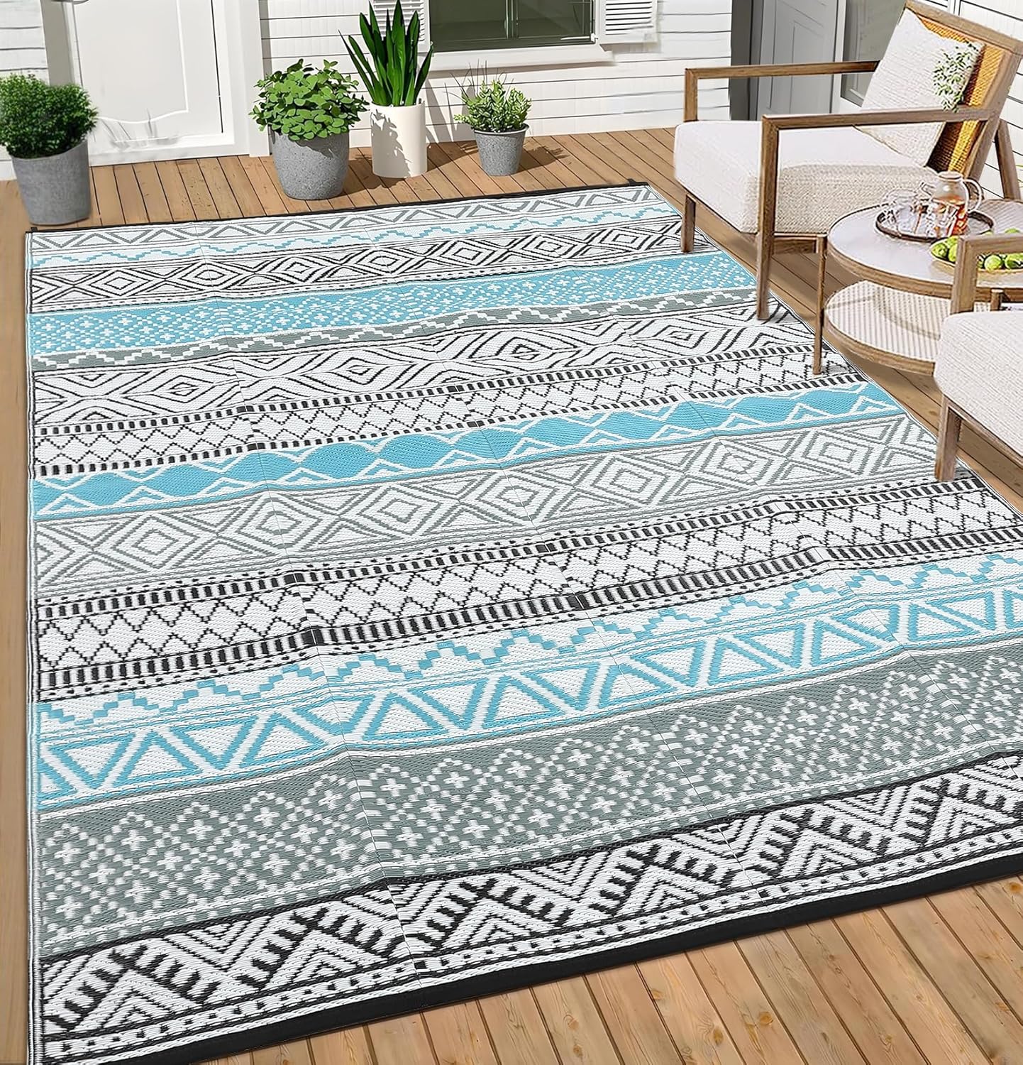 Garvee Outdoor Rugs 8x10 Waterproof for Patios and Decks