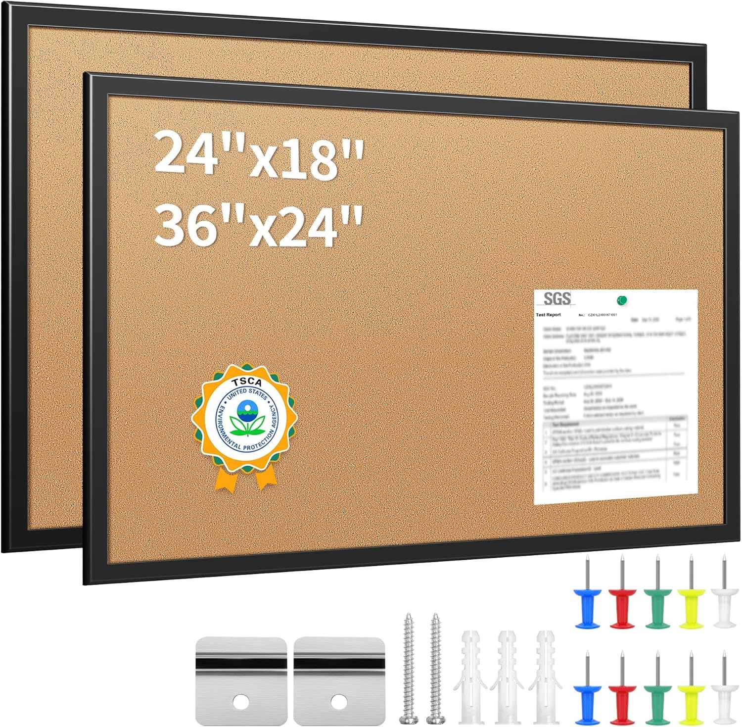 ORIENGEAR Cork Board for Walls - 18x24 Bulletin Board Framed