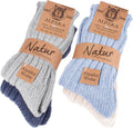 BRUBAKER Warm Alpaca Socks for Men or Women - 4 Pairs, Thick Winter