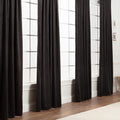 Chanasya Premium 2-Panel Blackout Velvet Curtains - Charcoal - Solid