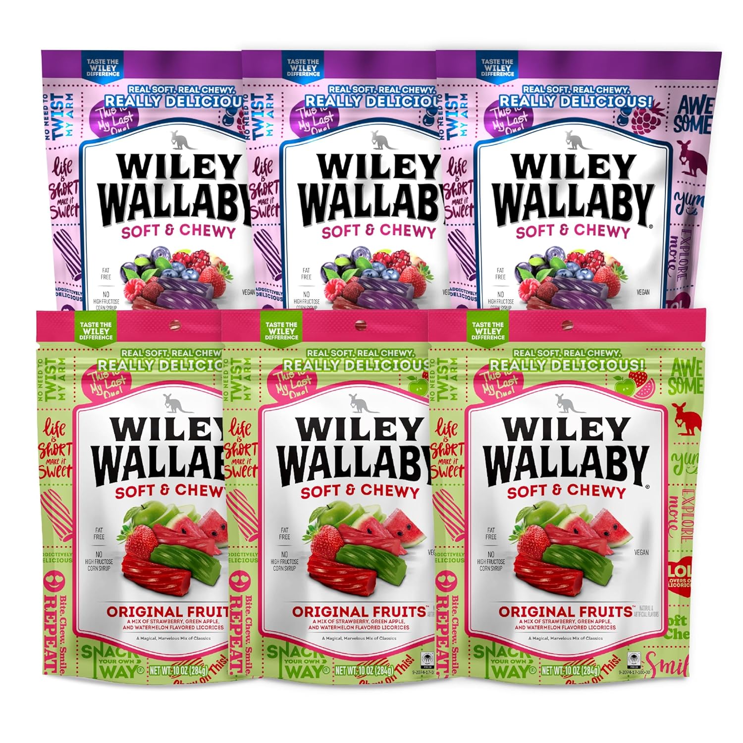 Wiley Wallaby Licorice Variety Pack - Soft & Chewy Treats