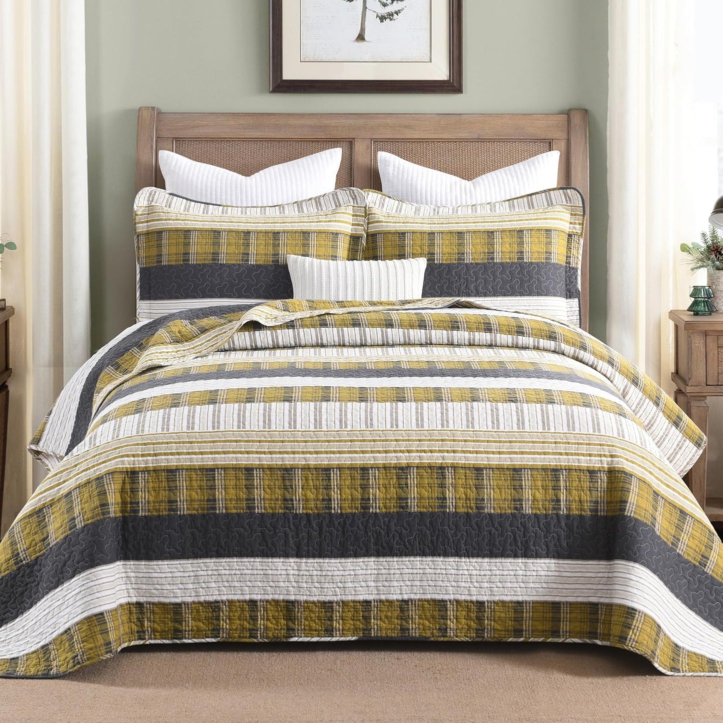 Homzard King Comforter Set - Lightweight Cotton Quilt for All Seasons