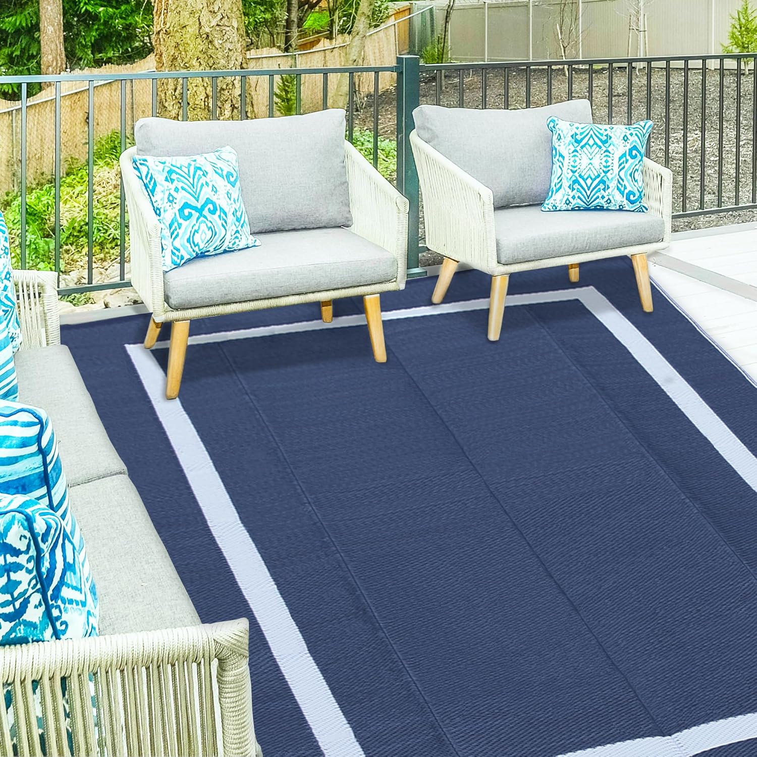 Ogrmar 6x9 FT Reversible Outdoor Rug for Patio and Camping