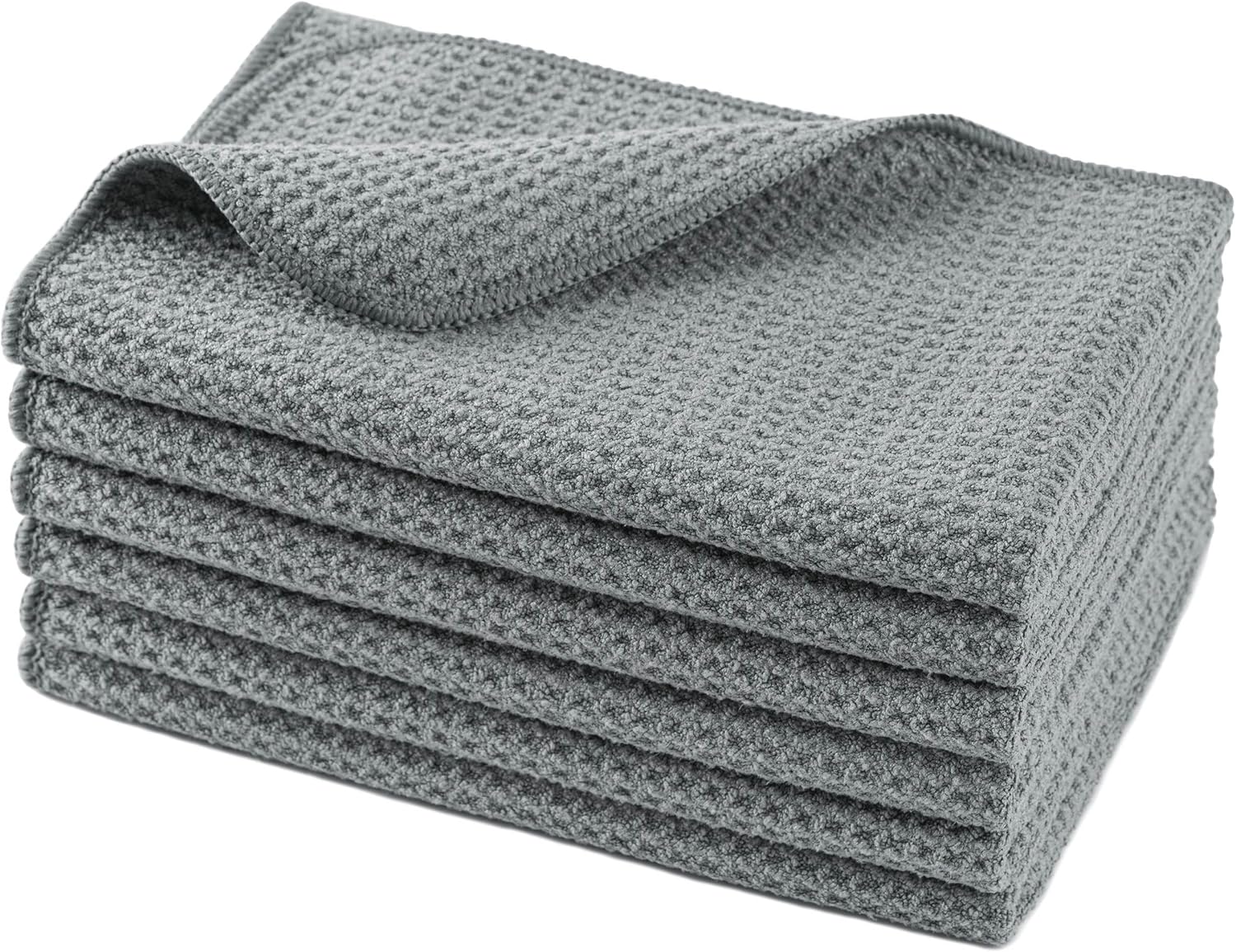 Quick Dry 6-Pack Microfiber Towels | 16x16, Gray