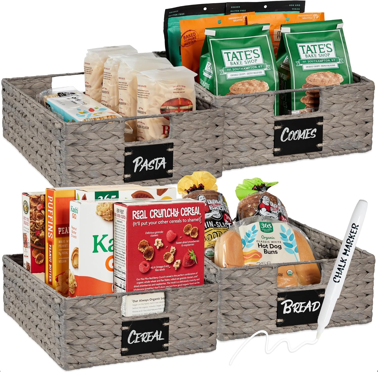 Best Choice Products Large Water Hyacinth Pantry Baskets