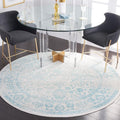 Adirondack 8 ft Round Ivory Light Blue Area Rug - Durable Comfort