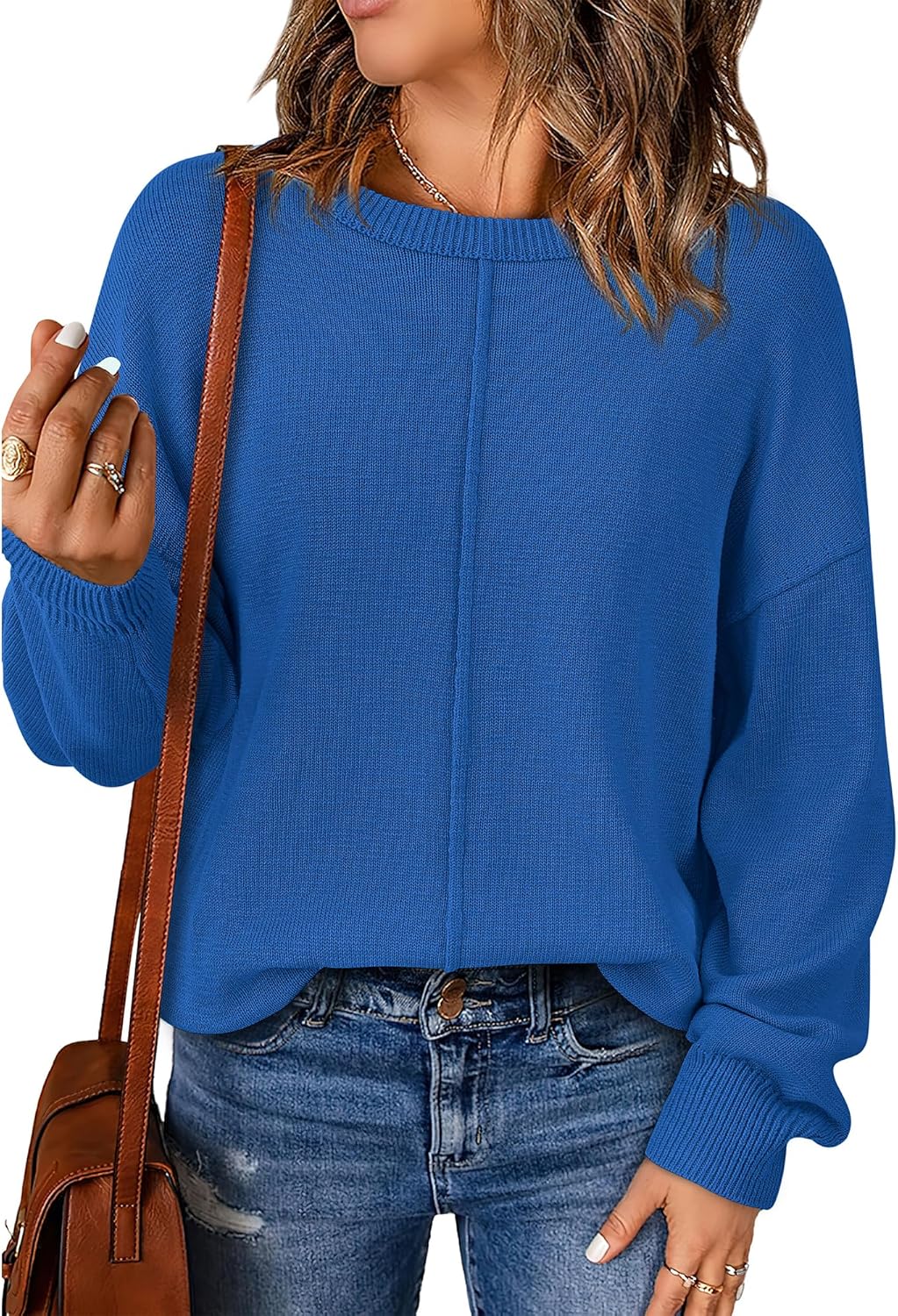 BTFBM Womens Loose Pullover Sweaters for Cozy Fall Style