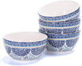 Bico Blue Talavera Cereal Bowls Set of 4 - 26 oz Deep Ceramic