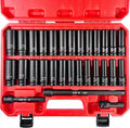 29pcs 1/2in Drive Deep Impact Socket Set - Durable Cr-V Kit