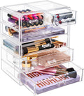 Acrylic Makeup Organizer Set - Clear 6-Drawer Cosmetic Storage