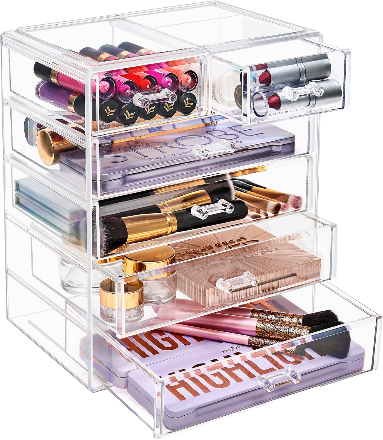 Spacious Acrylic Makeup Organizer Set for Beauty Essentials