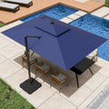 9x12 ft Cantilever Patio Umbrella Navy - Double Layer Offset Shade