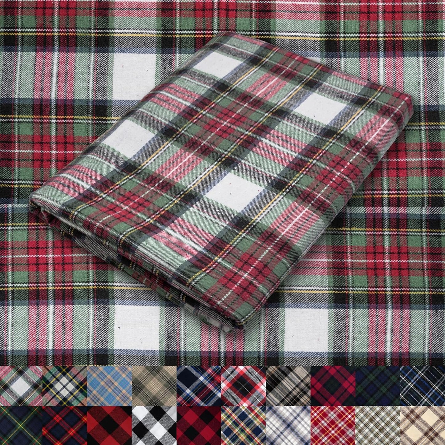 Pico Textiles Tartan Plaid Flannel Fabric - 5 Yards of Cozy Warmth