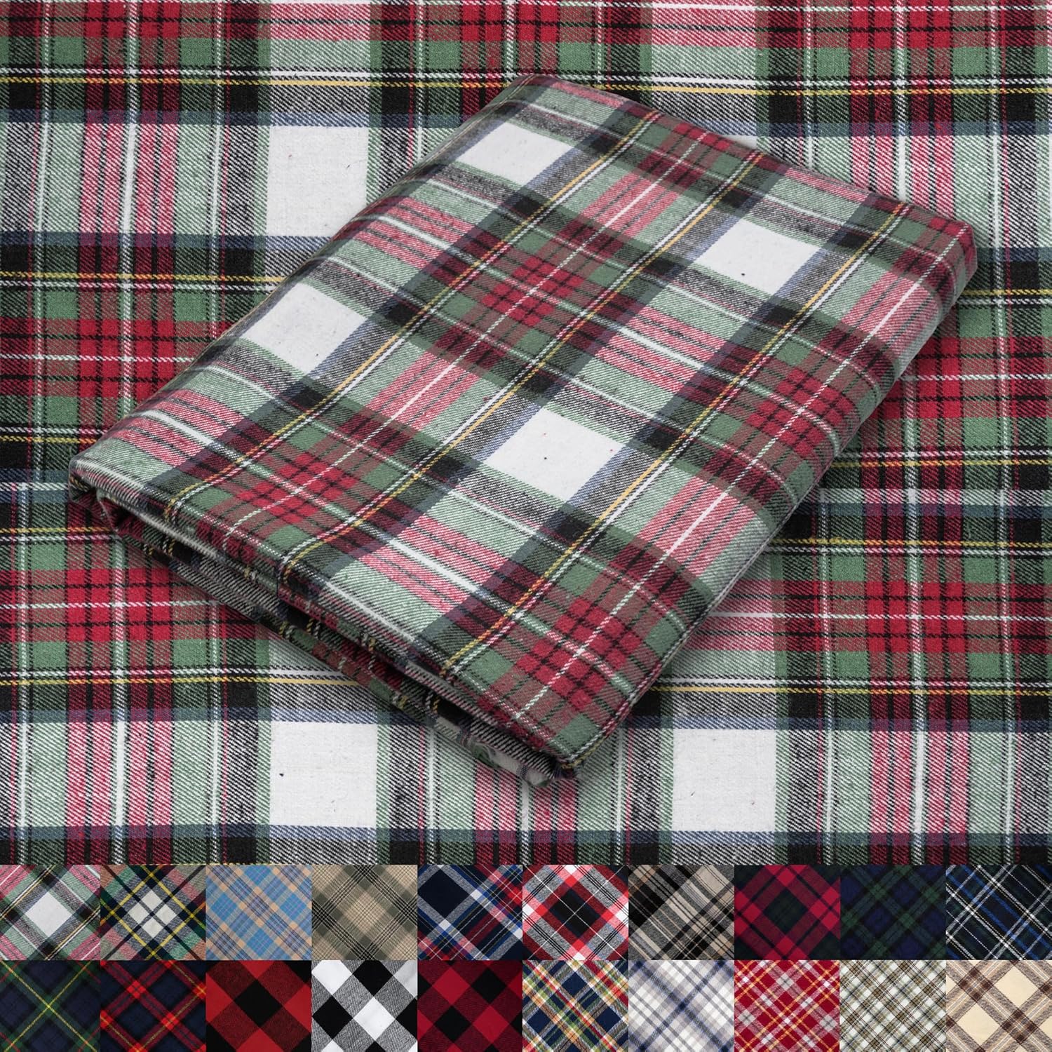 Pico Textiles Tartan Plaid Flannel Fabric - 5 Yards of Cozy Warmth