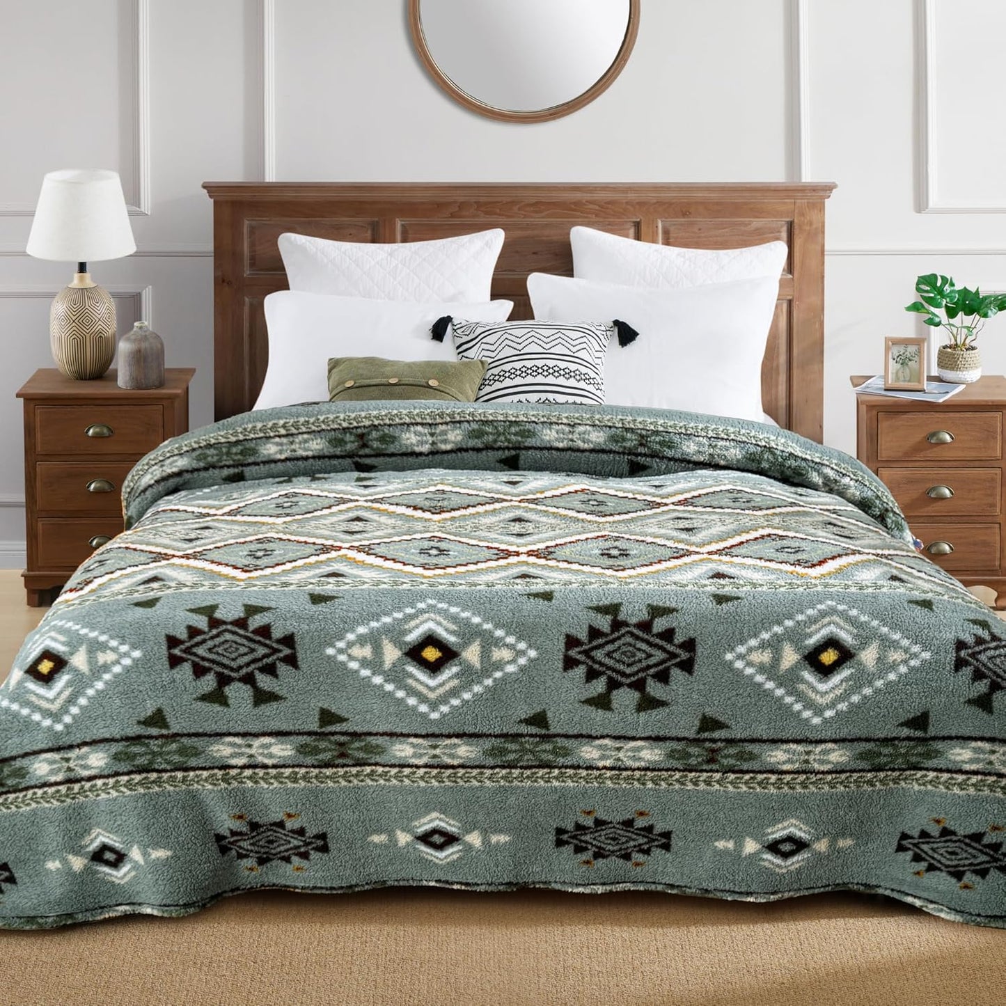 Casaagusto Boho Sherpa Throw Blanket for Cozy Comfort and Style