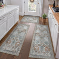 GENIMO Kitchen Mats Set of 3 - Non-Slip Washable Runner Rugs