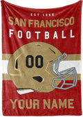 50x60 Football Throw Blanket with Custom Name and Number - San